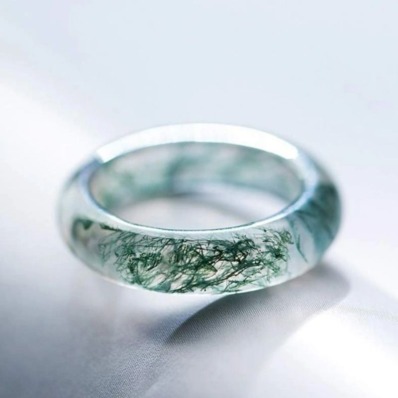 8-trigrams Moss Agate Healing Balance Ring